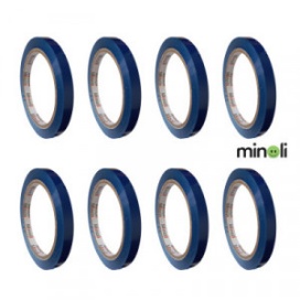 Banda adeziva pentru inchis pungi 9 mmx50 m, albastru, 8buc buc/set