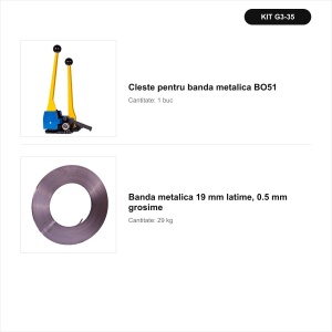 Pachet complet banda metalica 19 mm + cleste BO51