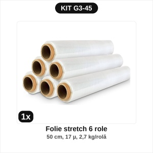 6 role folie stretch 2,7 kg, 17 µ