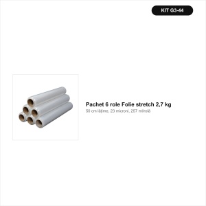 6 role folie stretch 2,7 kg, 23 µ