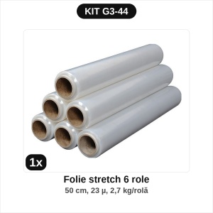 6 role folie stretch 2,7 kg, 23 µ
