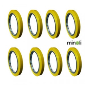 Banda adeziva pentru inchis pungi 9 mmx50 m, galben, 192 buc/set