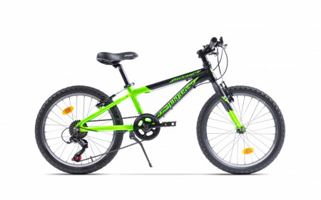 Bicicleta MTB Copii Pegas Mini Drumet 20'' Negru mat - Verde