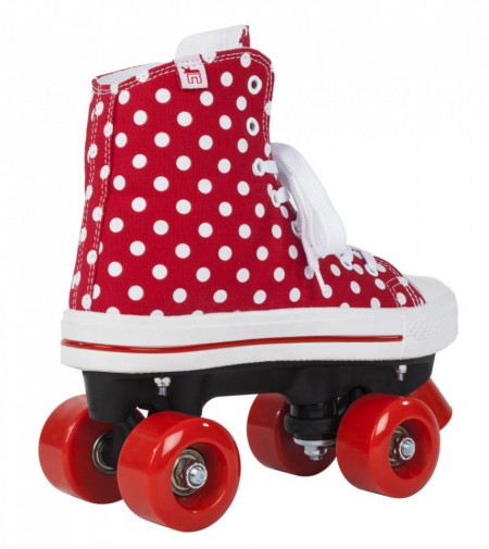 Role Rookie Canvas High Polka Dots, Rosu-Alb - Img 2