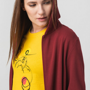 HANORAC COTON CASUAL FEMEI BURGUNDY - Img 4