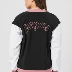 Jacheta Bomber cu maneci raglan, Alb, Roz, Negru - Img 3
