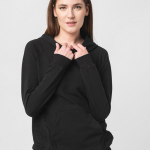 HANORAC COTON DANTELA FEMEI BLACK - Img 2