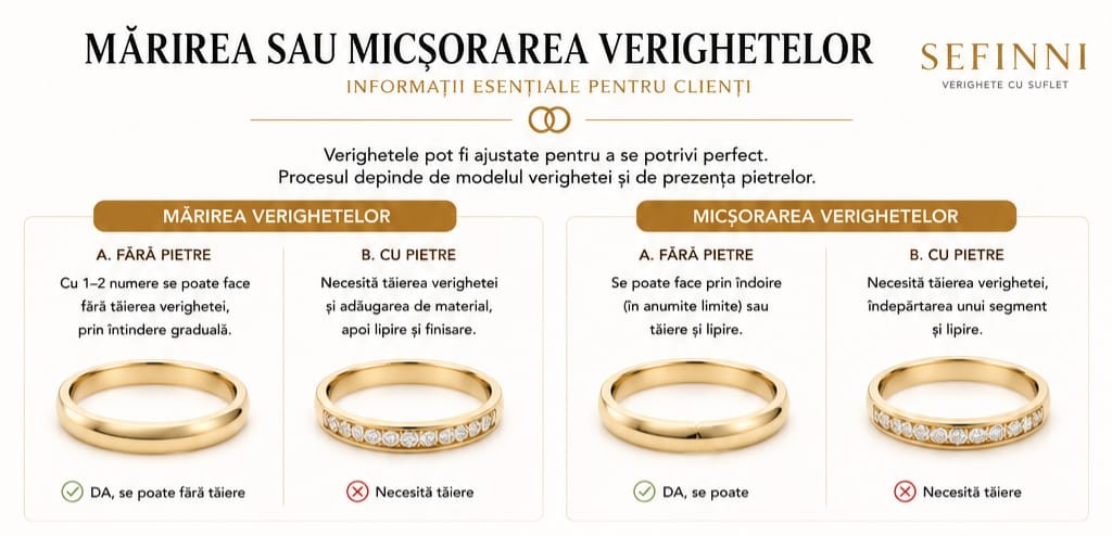 Mărirea sau micșorarea verighetelor – Tot ce trebuie să știi înainte de redimensionare