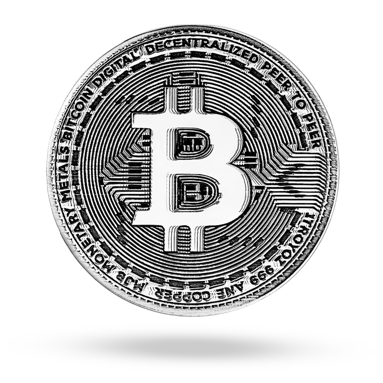 Moneda Bitcoin 3cm din Argint 925 personalizabila