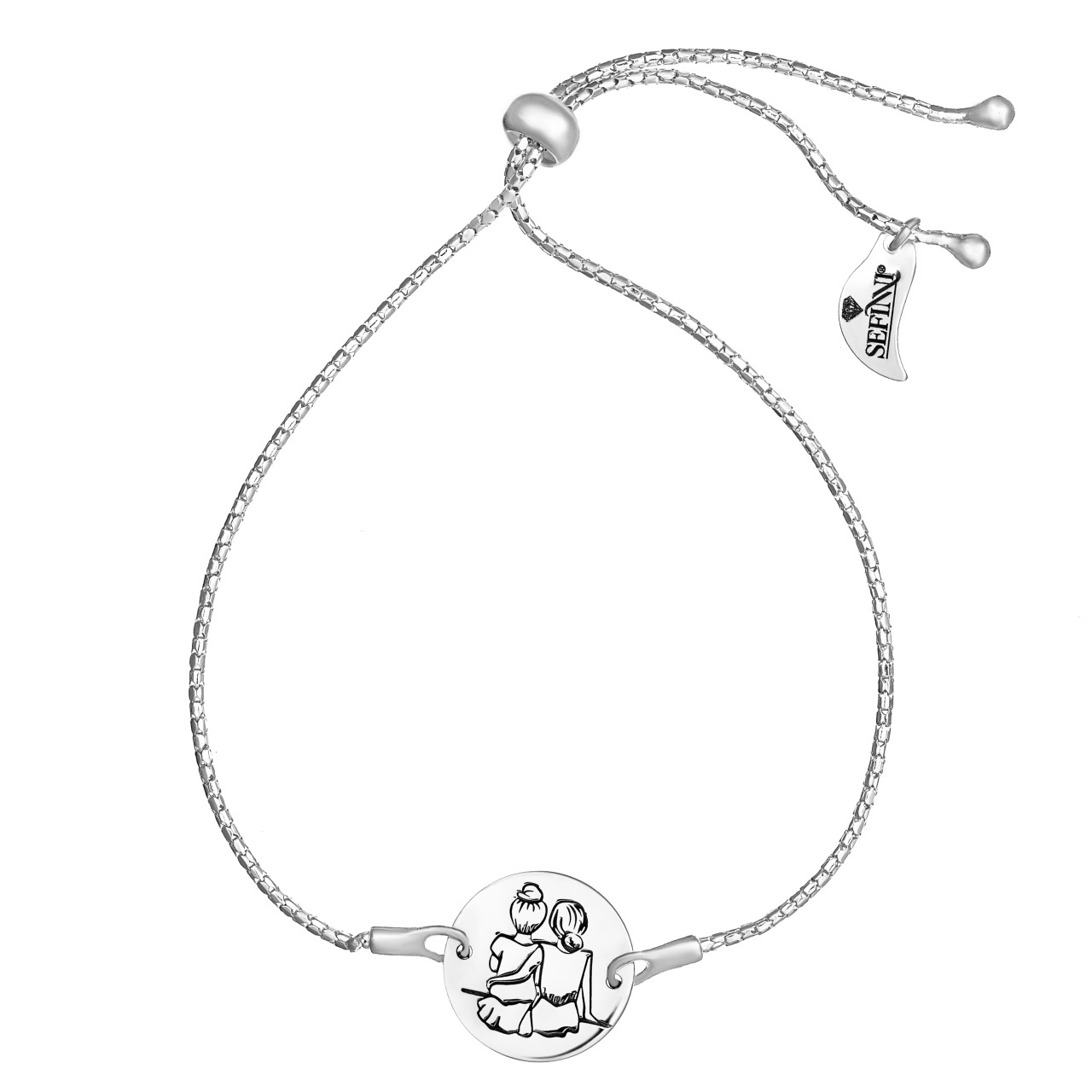 Brățară din argint Best sisters/friends, cu bănuț de 14 mm