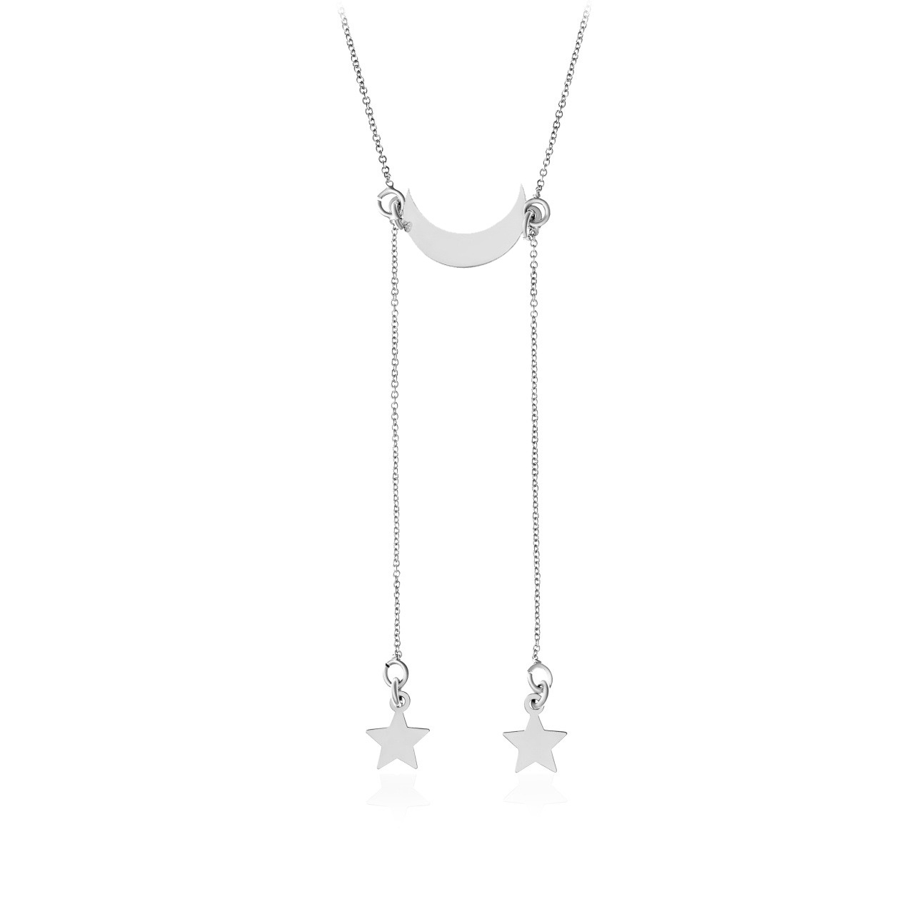 Colier din argint 925 cu semiluna si stelute personalizabile