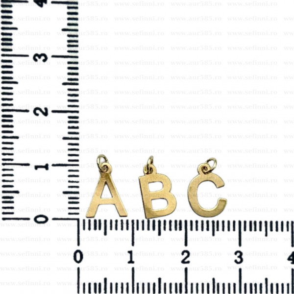 Link din aur 14k - pentru colier - initiale cu za sudata