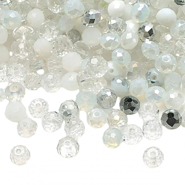 Mix cristale rondele 4mm multicolor silver ~ aprox 410 buc
