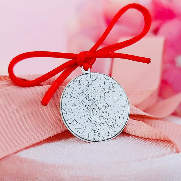 Banut Argint 2cm pentru Botez - Mot - Scaldat - Personalizabil / Harta stelara