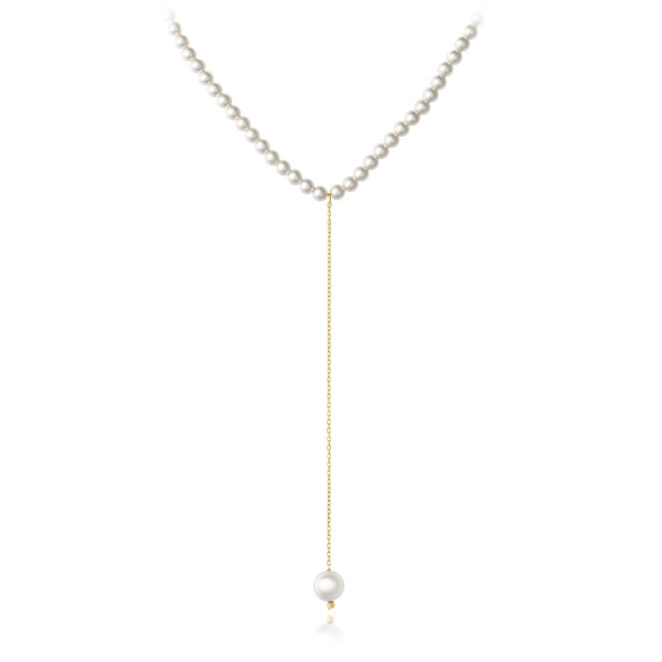 Colier tip Choker cu perle si elemente din aur 14k
