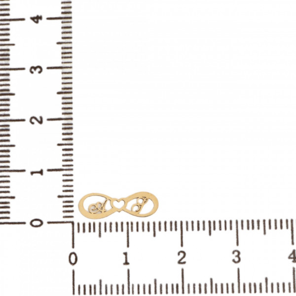 Link din aur 14k - pentru bratara - initiale A-S