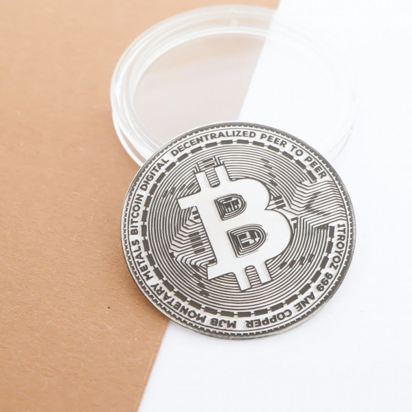 Moneda Bitcoin 3cm din Argint 925 personalizabila