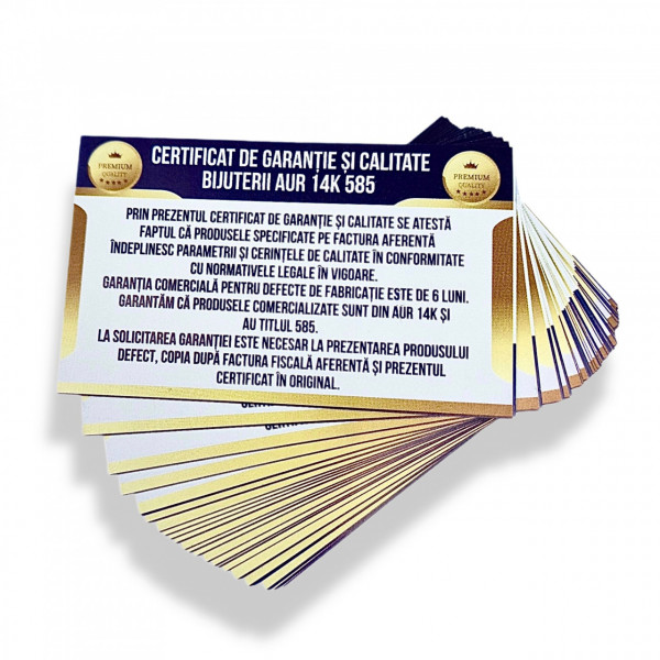 Certificate de garantie tiparite AUR - set 40 bucati