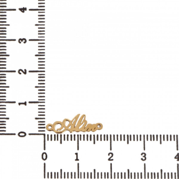 Link din aur 14k - pentru bratara - nume Alin