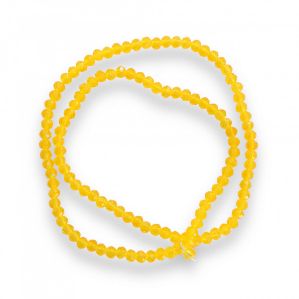 Cristale rondele fațetate de 4 mm - șirag aprox 130 bucăți - galben transparent