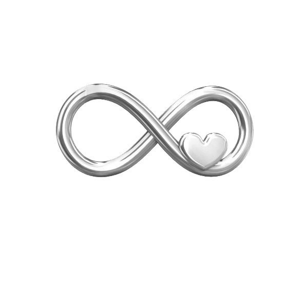 Link din argint - pentru brățară - infinit Heart