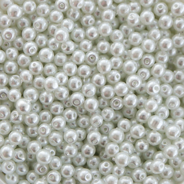 Perle din sticla 3mm - white Ø 0.6mm - pachet aprox 600 buc