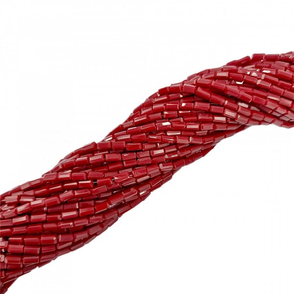 Cristale dreptunghiulare 2x4 mm - șirag aprox 100 bucăți - grena
