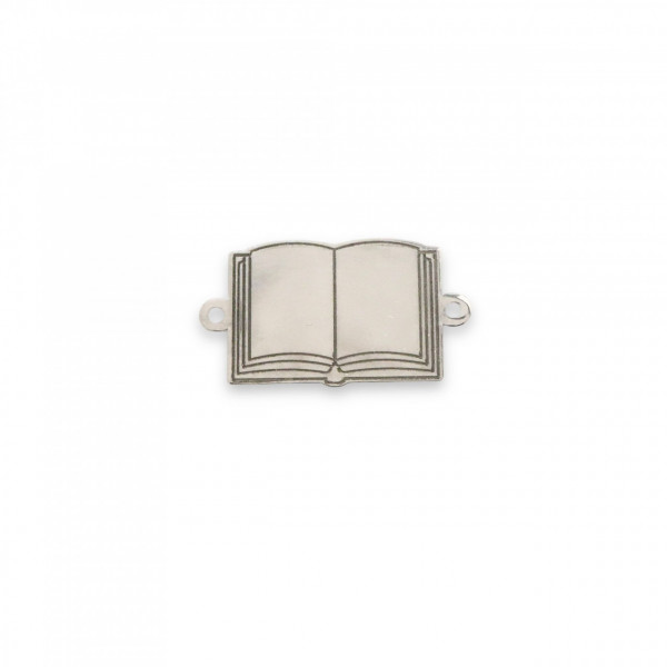 Link din argint - pentru bratara - disc cu carte