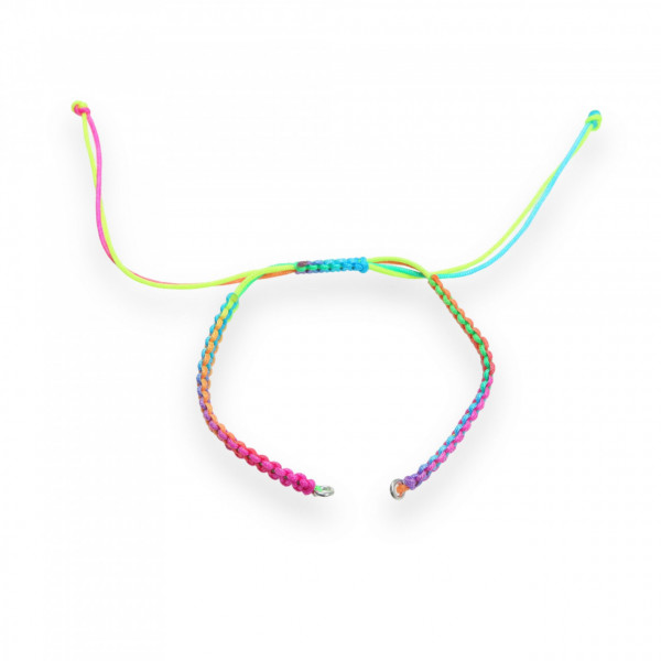 Snur impletit reglabil cu Zale din argint pentru brățara - multicolor