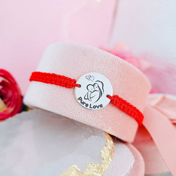 Bratara cu banut 16mm din argint 925 - Pure Love - Mama si copilul