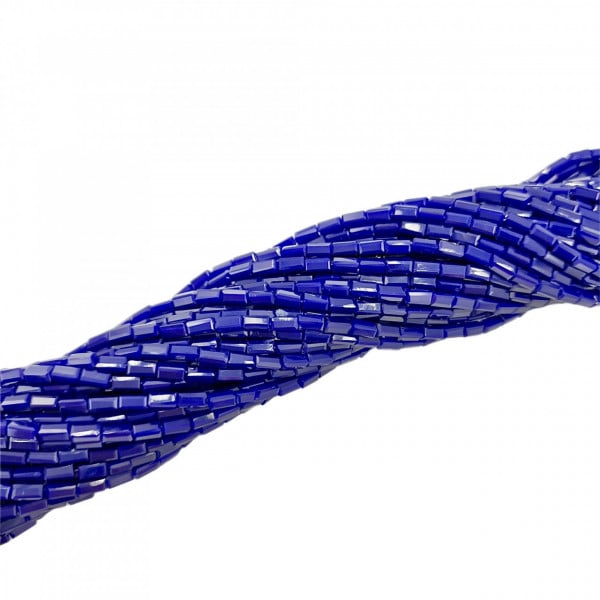 Cristale dreptunghiulare 2x4 mm - șirag aprox 100 bucăți - albastru inchis