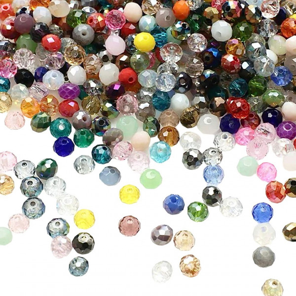 Mix cristale rondele 4mm multicolor ~ aprox 410 buc
