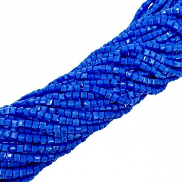 Cristale cubice 4 mm - șirag aprox 100 bucăți - bleu