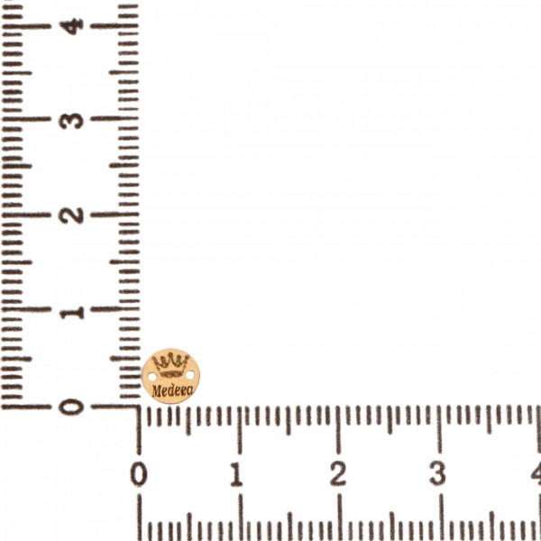 Link din aur 14k - pentru bratara - banut 0.6cm Medeea