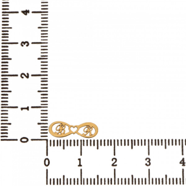 Link din aur 14k - pentru bratara - initiale B-R