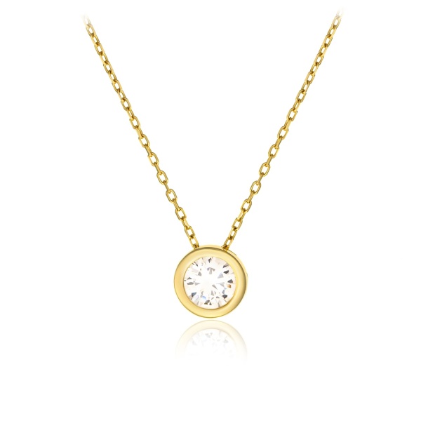 Colier Round Crystal din Aur 14K 2.99g