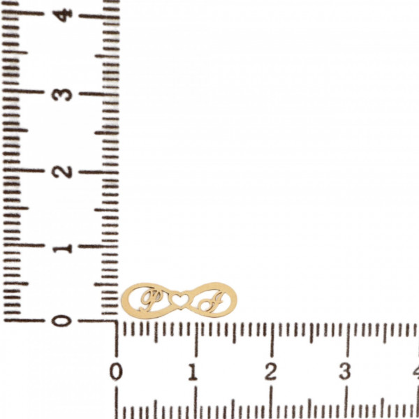Link din aur 14k - pentru bratara - initiale P-I