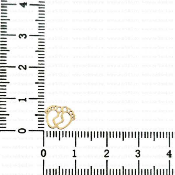 Link din aur 14k - pentru bratara - talpite bebe