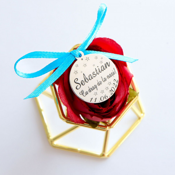 Banut Argint 2cm pentru Mot - Scaldat - Botez - Turta - personalizabil