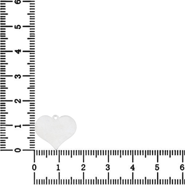 Link Argint - pentru colier - inimioara 1.7cm pentru gravat