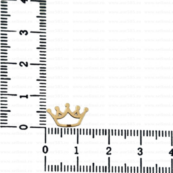 Link din aur 14k - pentru bratara - coronita contur XL