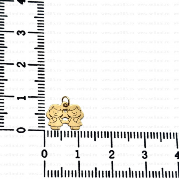 Link din aur 14k - pentru colier - 2 fetite