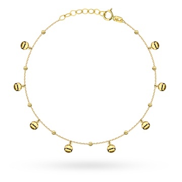 Brățară Aur 14K cu Bile Netede – Eleganță Rotundă