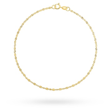 Brățară Delicată din Aur 14K cu Ovale Diamantate