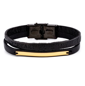 Brățara Karma din AUR 14K si Piele Naturală
