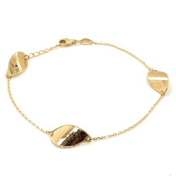 Bratara Lant cu Pandantive Lacrima- Aur 14k