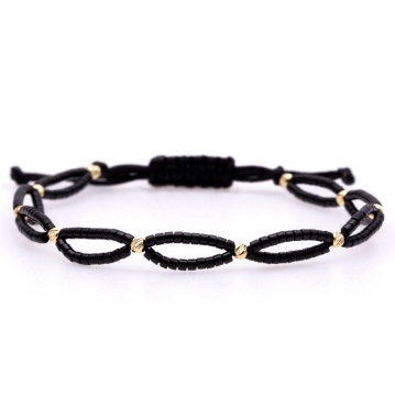 Bratara London cu margele miyuki si 10 bilute de 2.5mm din aur 14k