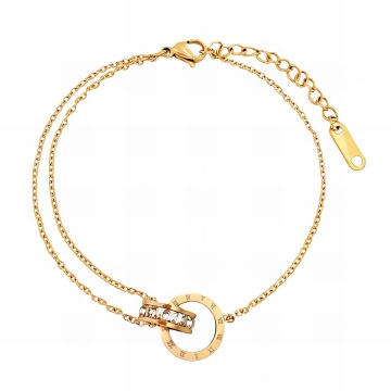 Bratara pentru picior Timeless din Inox placata cu AUR 18K