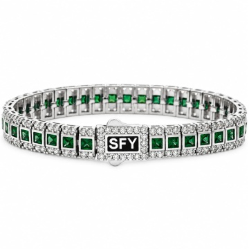 Brățară Tennis SFY din Argint 925 cu Cristale Zirconia Verzi