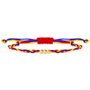 Brățară Trio România Tricolor cu biluțe din AUR 14K